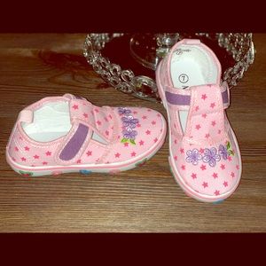 4/$20 BABY GIRLS MARY JANE PINK SNEAKERS 7